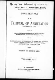 Cover of: Proceedings of the Tribunal of Arbitration by 