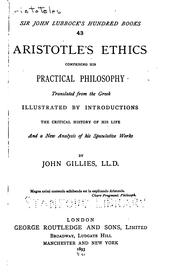 Cover of: Aristotle's Ethics: Comprising His Practical Philosophy