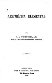 Cover of: Aritmética elemental