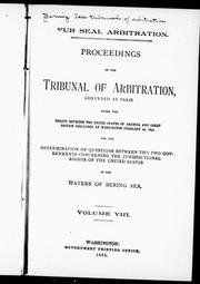 Cover of: Proceedings of the Tribunal of Arbitration by Bering Sea Tribunal of Arbitration.