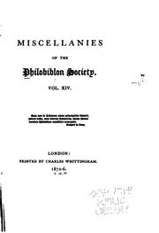 Bibliographical and Historical Miscellanies by Philobiblon Society (Great Britain)