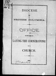 Office to be used in laying the corner-stone of a Church by Church of England