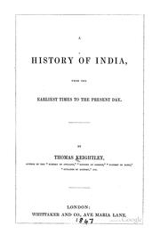 Cover of: A History of India: From the Earliest Times to the Present Day