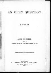 Cover of: An open question by James De Mille