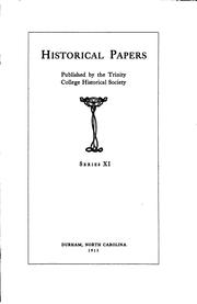 Cover of: Historical Papers