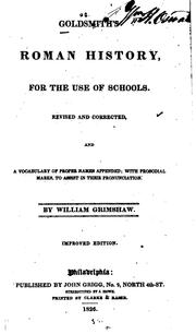 Cover of: Goldsmith's Roman History: For the Use of Schools : Revised and Corrected ... by Oliver Goldsmith , William Grimshaw