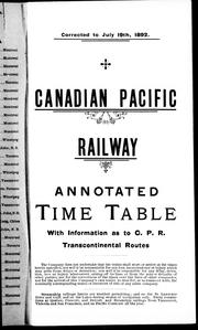 Cover of: Annotated time table with information as to C.P.R. transcontinental routes by Canadian Pacific Railway.