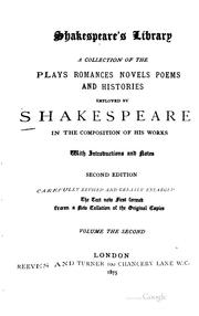Cover of: Shakespeare's Library: A Collection of the Plays, Romances, Novels, Poems ...