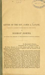 Cover of: Letter... to Bishop Johns: resigning the ministry of the Protestant Episcopal church.