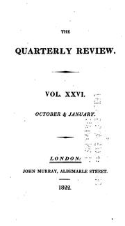 Cover of: The Quarterly Review by William Gifford , George Walter Prothero, John Gibson Lockhart, John Murray , Whitwell Elwin, John Taylor Coleridge , Rowland Edmund Prothero Ernle, William Macpherson, William Smith