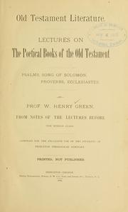 Cover of: Old Testament literature by William Henry Green
