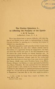 Cover of: citation Ephesians 5:14 as affecting the Paulinity of the epistle.