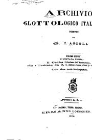 Cover of: Archivio glottologico italiano by Graziadio Isaia Ascoli, Carlo Salvioni