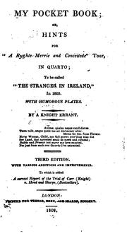 Cover of: My Pocket Book: Or, Hints for "a Ryghte Merrie and Conceitede" Tour, in Quarto; to be Called ... by Edward Du Bois