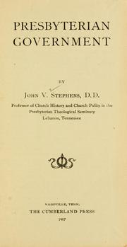 Cover of: Presbyterian government