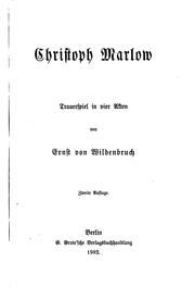 Cover of: Christoph Marlow; Trauerspiel in vier Akten: Trauerspiel in vier Akten