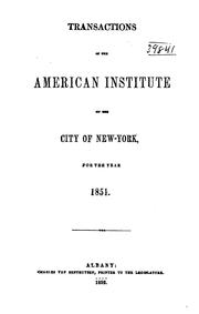 Cover of: Annual Report of the American Institute of the City of New York by 