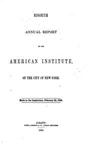 Cover of: Annual Report of the American Institute of the City of New York