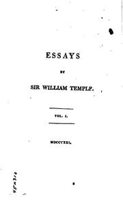 Cover of: Essays by Temple, William Sir