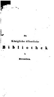 Cover of: Beschreibung Der Königlichen Öffentlichen Bibliothek Zu Dresden by Karl Konstantin Falkenstein