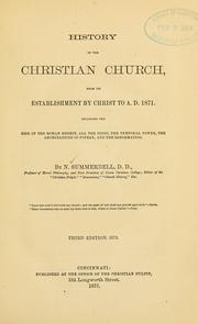 Cover of: History of the Christian church form its establishment by Christ to A.D. 1871 | Nicholas Summerbell