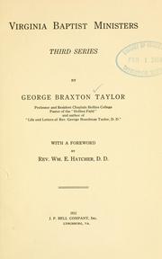 Cover of: Virginia Baptist ministers. by George Braxton Taylor