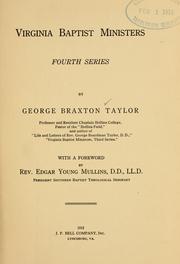 Cover of: Virginia Baptist ministers. by Taylor, George Braxton