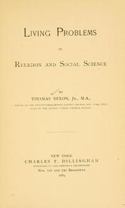 Cover of: Living problems in religion and social science