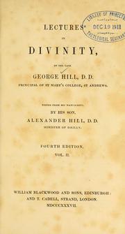 Cover of: Lectures in divinity by George Hill