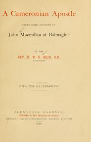 Cover of: A Cameronian apostle: being some account of John Macmillan of Balmaghie.
