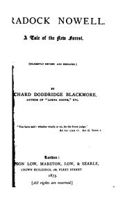 Cover of: Cradock Nowell: A Tale of the New Forest by R. D. Blackmore