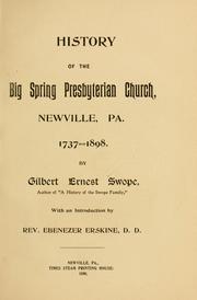 Cover of: History of the Big Spring Presbyterian Church, Newville, Pa.: 1737-1898