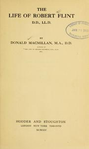 Cover of: life of Robert Flint. | Donald Macmillan