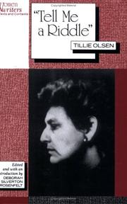Cover of "Tell Me a Riddle": Tillie Olsen (Women Writers : Texts and Contexts)