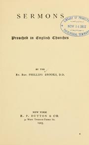 Cover of: Sermons preached in English churches by Phillips Brooks
