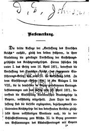 Cover of: Verfassung des deutschen Reichs: Gegeben Berlin, den 16. April 1871: Text-ausgabe mit ...