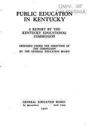 Cover of: Public Education in Kentucky: A Report by the Kentucky Educational Commission