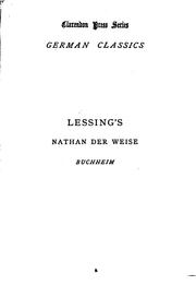 Cover of: Nathan der Weise by Gotthold Ephraim Lessing