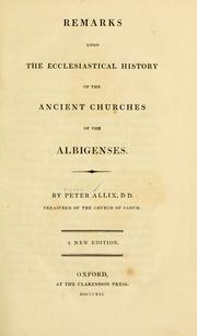 Cover of: Remarks upon the ecclesiastical history of the ancient churches of the Albigenses