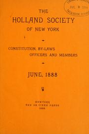 Cover of: Constitution, by-laws, officers and members.