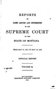 Cover of: Reports of Cases Argued and Determined in the Supreme Court of the State of ...