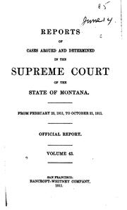 Cover of: Reports of Cases Argued and Determined in the Supreme Court of the State of ...