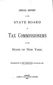 Cover of: Annual Report of the State Board of Tax Commissioners of the State of New York