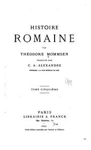 Cover of: Histoire romaine by Theodor Mommsen
