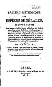 Cover of: Tableau méthodique des espèces minérales