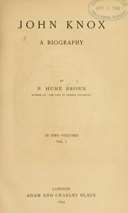 Cover of: John Knox | Brown, Peter Hume