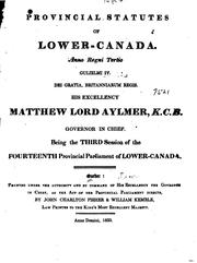 Cover of: The Provincial Statutes of Lower-Canada ... by Québec (Province)