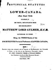 Cover of: The Provincial Statutes of Lower-Canada ... by Québec (Province), Québec (Province)