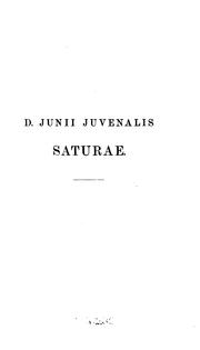 Cover of: Saturae by Juvenal