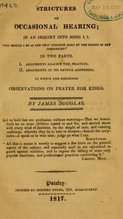 Cover of: Strictures on occasional hearing: in an inquiry into song I. 7 ...  In two parts